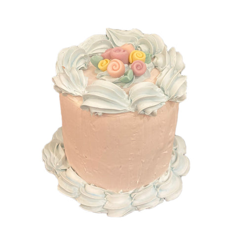 I DOLCI DI NAMI Gâteau à la crème rose à des fins décoratives artisanales Ø13 H12 cm