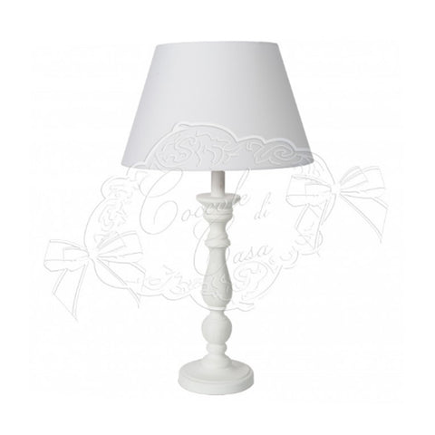 COCCOLE DI CASA Lamp lamp abat jour GAIA Shabby Chic white wood Ø13x60 cm