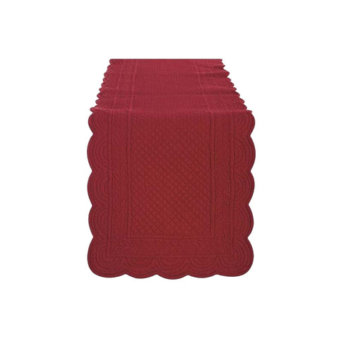 BLANC MARICLO' Chemin de table rectangulaire coton rouge 45x140 cm