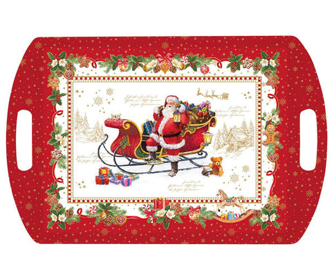 Plateau de Noël EASY LIFE avec poignées en mélamine 52x35 cm RA28100#CHME