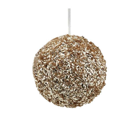 EDG Palla glitterata decorazione natalizia sfera da appendere pvc oro Ø10 cm