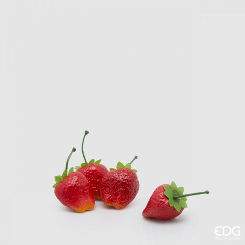 EDG Enzo de Gasperi Strawberry, fraise rouge artificielle, faux fruits et légumes réalistes pour la décoration