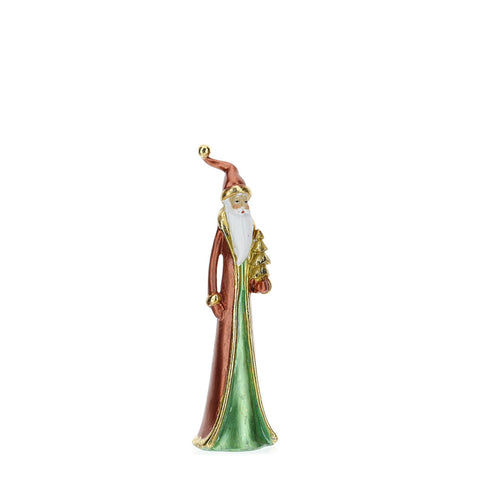 HERVIT Décoration de Noël Figurine Père Noël Slim résine rouge idée cadeau 16 cm