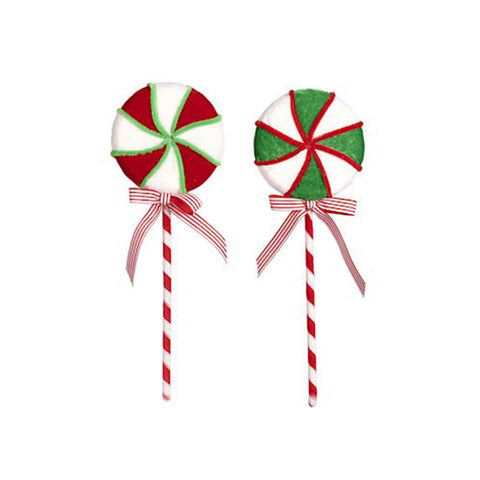 GOODWILL Sucette avec nœud rouge et vert 2 variantes Décoration de Noël 35 cm