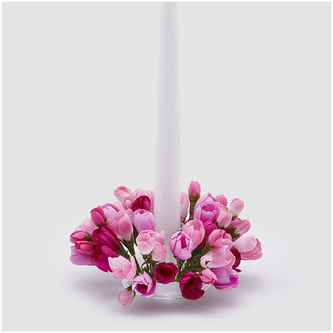 EDG Enzo De Gasperi Corona Crocus-mix pink candle holder D13 cm
