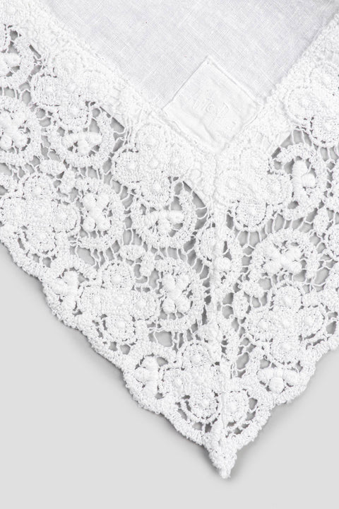 ARTE PURA White placemat in linen and crochet lace 45x60 cm AP1.968