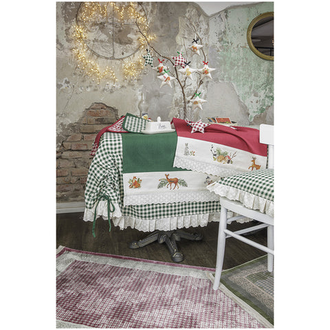 L'Atelier 17 Tablecloth with San Gallo lace flounce "Love Forest" 160x280 cm 2 variants (1pc)