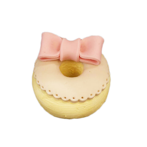 I DOLCI DI NAMI Small donut with sweet pink decorative bow Ø8 H6 cm