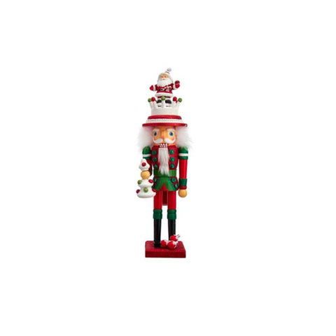 KURTADLER Schiaccianoci statuina natalizia glitterata legno 3 varianti H44,5 cm