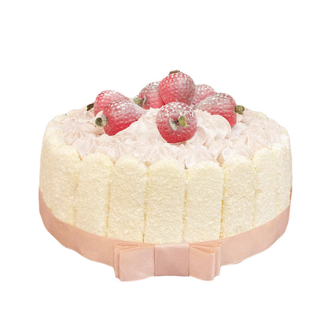 I DOLCI DI NAMI Pavesini gâteau aux fraises gâteau décoratif avec noeud Ø26 H14cm