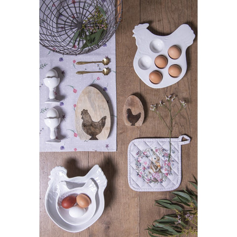 CLAYRE &amp; EEF Cache-pot pour cuisine avec lapin en coton beige à pois 20x20cm