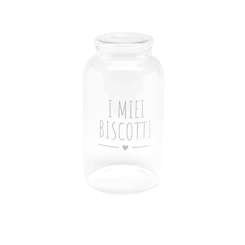 FABRIC CLOUDS Glass Biscuit container MY COOKIES 2300 ml 13x23,5cm