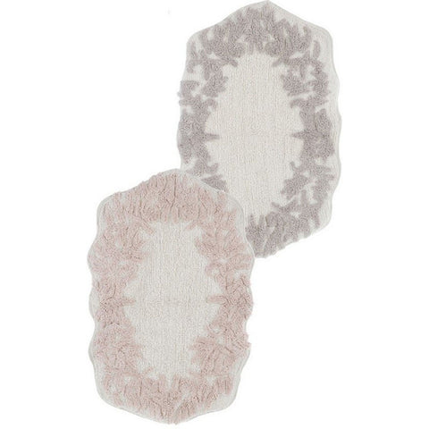 BLANC MARICLO' Oval bath mat ANEMONE gray or pink 60x90 cm A25562