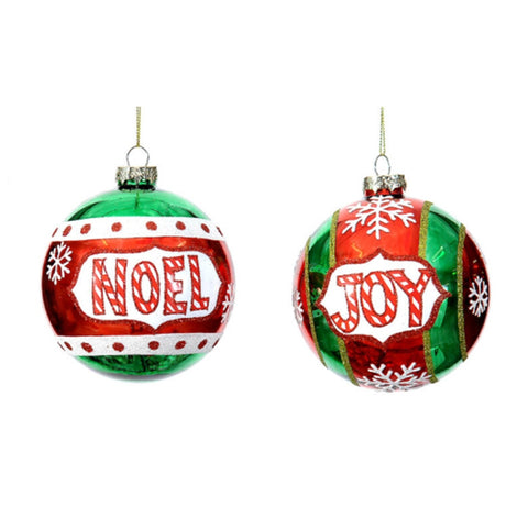 VETUR Christmas ball Christmas tree ball with glass writing 2 variants D10cm