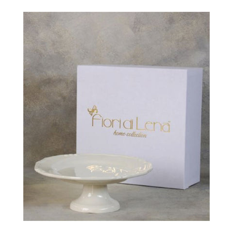 Fiori di Lena Alzata in ceramica bianco D30xH12 cm