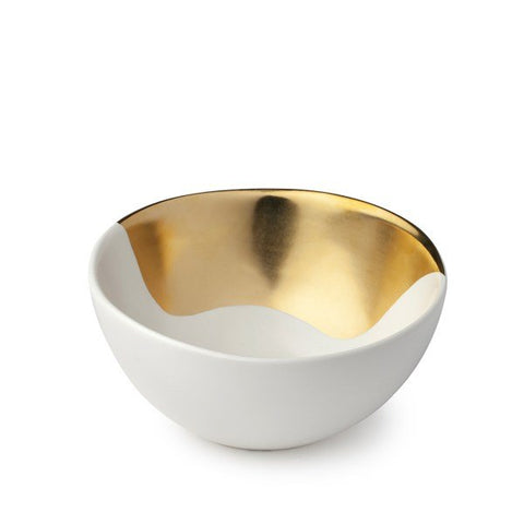 HERVIT Porcelain bowl gold and ivory favor ø10 cm 27853
