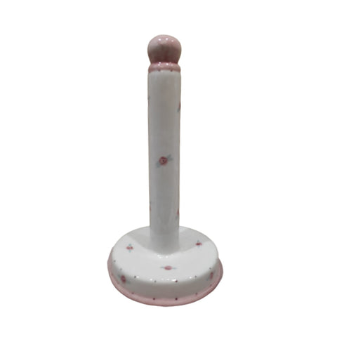 NALI' Capodimonte paper towel holder SHABBY white and pink 30x15cm