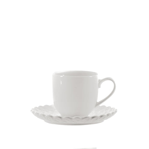 LA PORCELLANA BIANCA Set de 6 tasses à café MOMENTI avec soucoupe 5 cm
