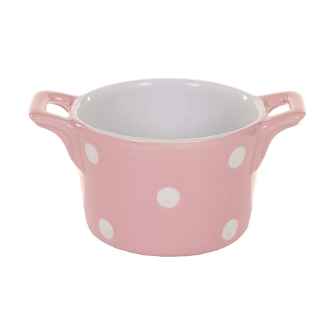 ISABELLE ROSE Pink ceramic muffin bowl with polka dots Ø8,5 H5,5 cm IR5304