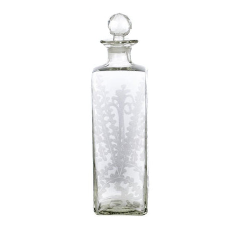 BLANC MARICLO' AIDA Glass bottle with stopper and drawings 8x21 cm A27121