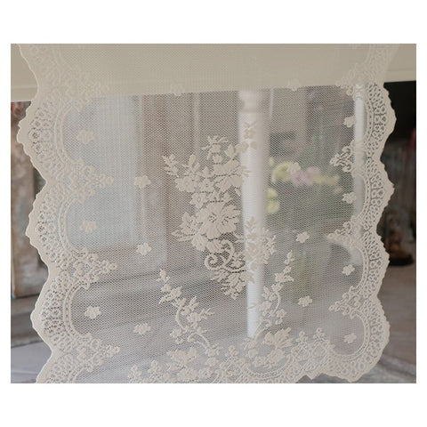 L'ATELIER 17 Set of two rectangular placemats in lace with embroidered flowers, Shabby Chic "Sunset" 50x40 cm 3 variants