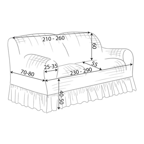 BLANC MARICLO' Shabby chic stretch cream 3-seater sofa cover A2764399NT
