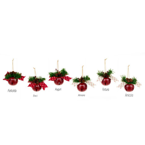 TISSU NUAGES Décoration de Noël grelots 6 variantes rouge 8,5 cm