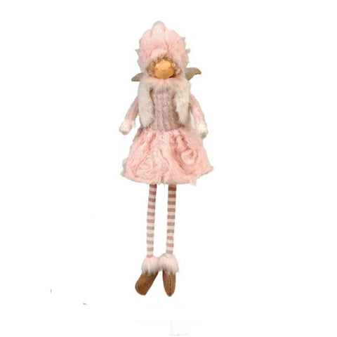 VETUR Bambolina rosa con ali argento e gambe lunghe 45 cm 93919
