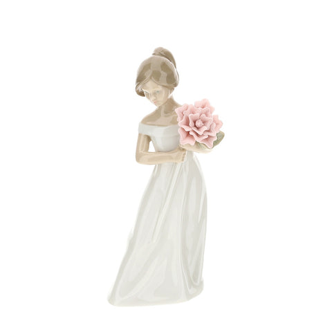 HERVIT Statuette girl LAILA porcelain white H17cm 28353