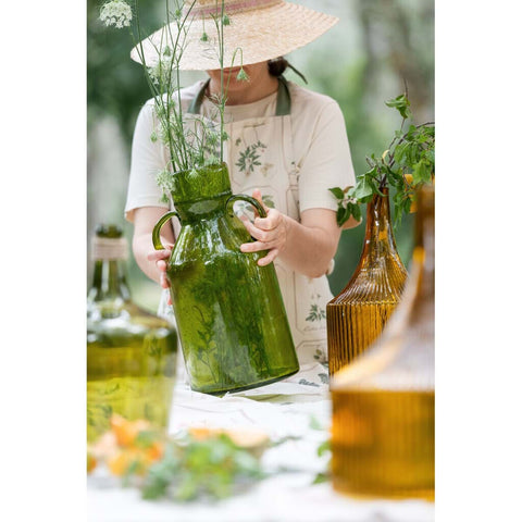 Blanc Mariclò Green glass flower vase "Belcore" 19x19x38 cm