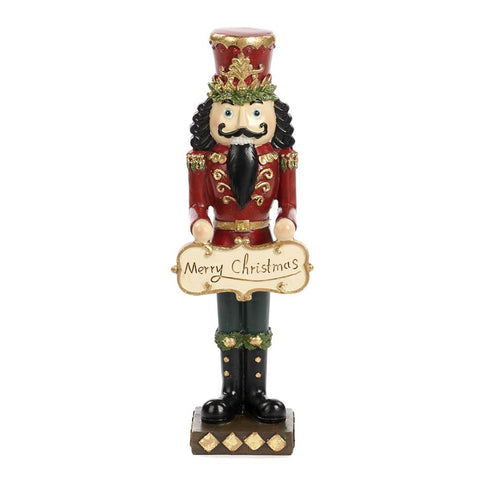 GOODWILL Casse-Noisette figurine soldat avec dédicace polyrésine rouge noir H22cm