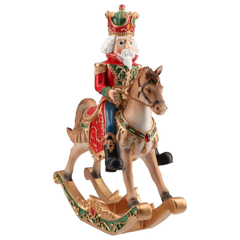 TIMSTOR Schiaccianoci Soldatino su cavallo a dondolo rosso 32x13,5x39 cm