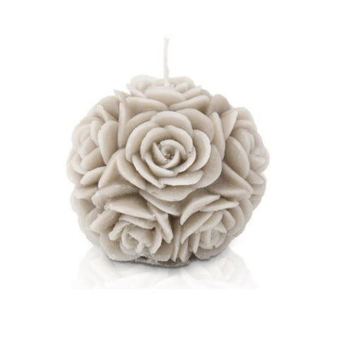 CERERIA PARMA Sphere candle small rose decorative wax candle dove gray Ø10 cm