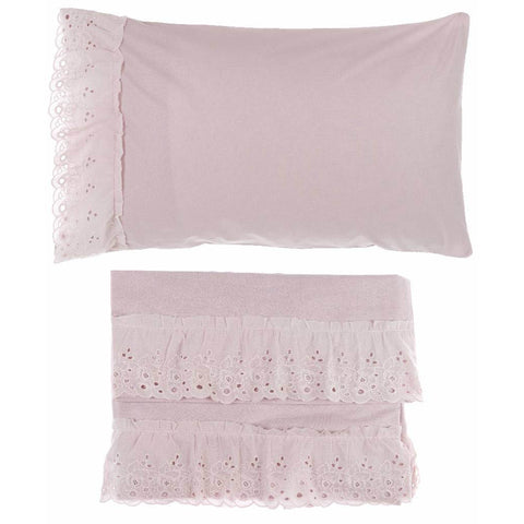 BLANC MARICLO' Double bed set in pink cotton 250x300 180x200 A3011099RO