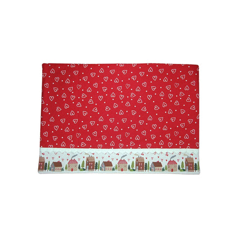 MAGNUS REGALO Set of 2 Christmas placemats VILLAGE red patterned 35x50 cm