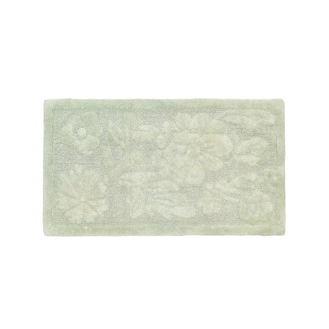Nuvole di Stoffa Green cotton sponge rug "Flower" 55x100 cm