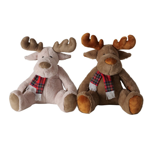 Boltze Plush Reindeer "Benjo" with tartan scarf 2 variants (1pc)