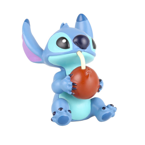 Disney Statuina Mini Stitch con noce di cocco "Lilo & Stitch" in resina 6x6xh9 cm