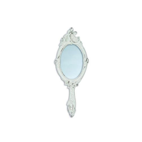 BLANC MARICLO' Mirror with white resin handle 3 variants 11x2,5x23,5 cm