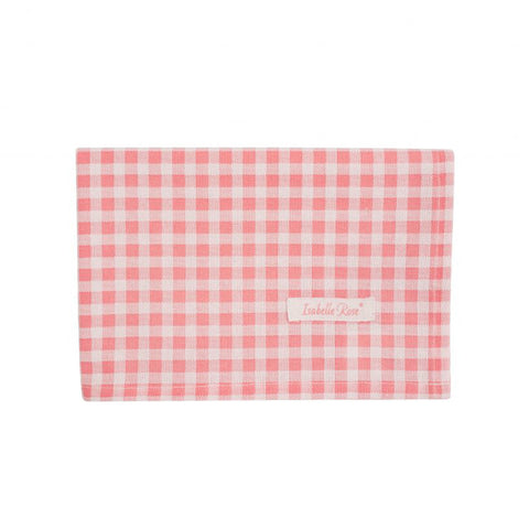 ISABELLE ROSE Torchon de cuisine HOLLY torchon en coton rose et blanc 50x70 cm