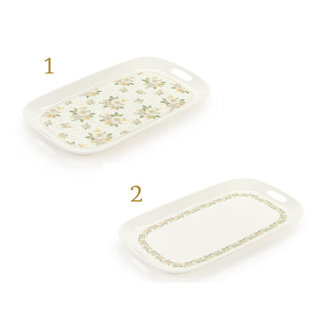 FABRIC CLOUDS New Bone rectangular tray in porcelain 2 variants 35.6x21x2.8 CM