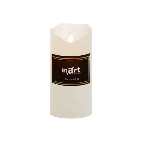 INART Led candle with ivory plastic moving flame Ø8 H16.5 cm 3-80-136-0011