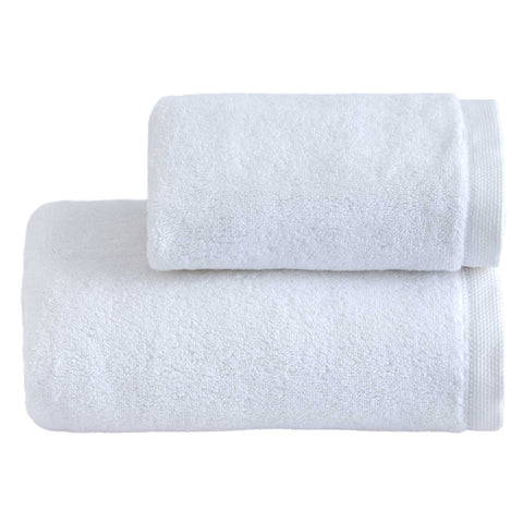BIANCO PERLA Coppia di asciugamani da bagno bianchi PERLA in spugna 60x110 cm 40x60 cm