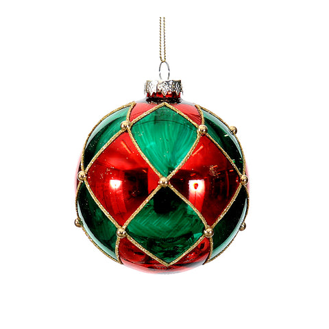 VETUR Addobbo natalizio palla glitterata in vetro per albero D10 cm