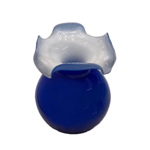 EMO' ITALIA Murano vase small decorative flower holder blue glass 11x12 cm