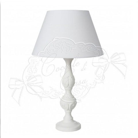 COCCOLE DI CASA Lamp lamp abat jour MARYLIN Shabby Chic white wood Ø13x60cm