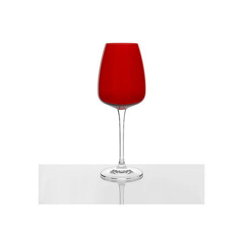 Fade Set 6 Bicchieri Calici vino bianco in vetro rosso "Passion" 440 ml