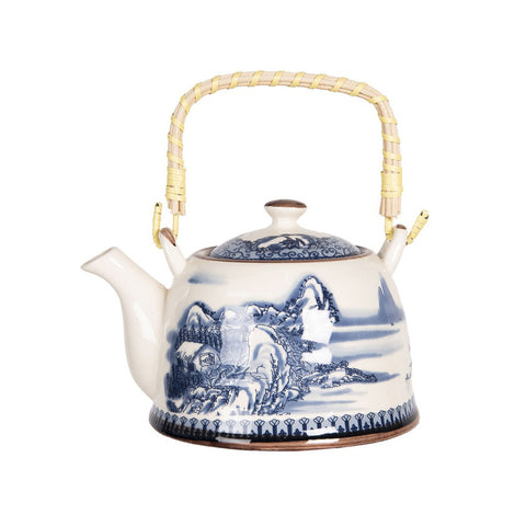 CLAYRE &amp; EEF Porcelain teapot with infuser country blue decoration 0,8 ml 18x14x12 cm