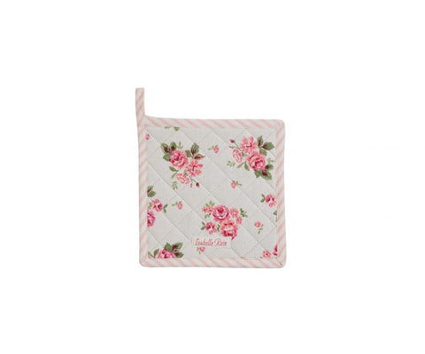 ISABELLE ROSE Presina da cucina LUCY bianca con fiori rosa 20 × 20 cm IRLU05