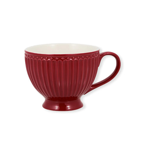GREENGATE Tazza da thè con manico ALICE in porcellana rossa L 0,4 Ø 11,5 cm